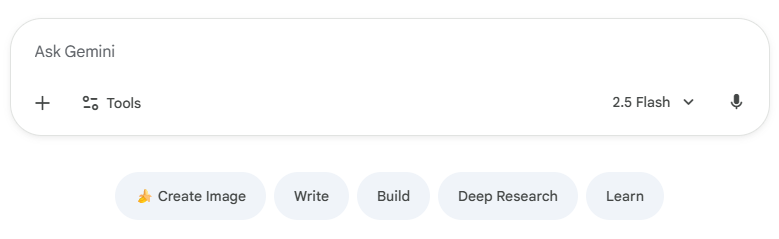 Gemini prompt ideas buttons