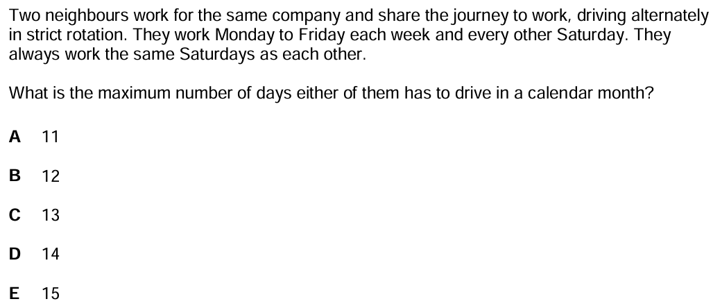 question 1 entrance exam