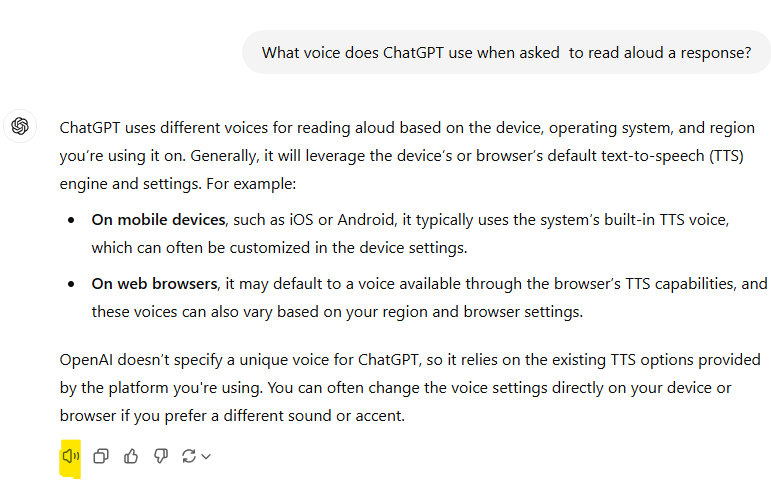 chat gpt read aloud icon