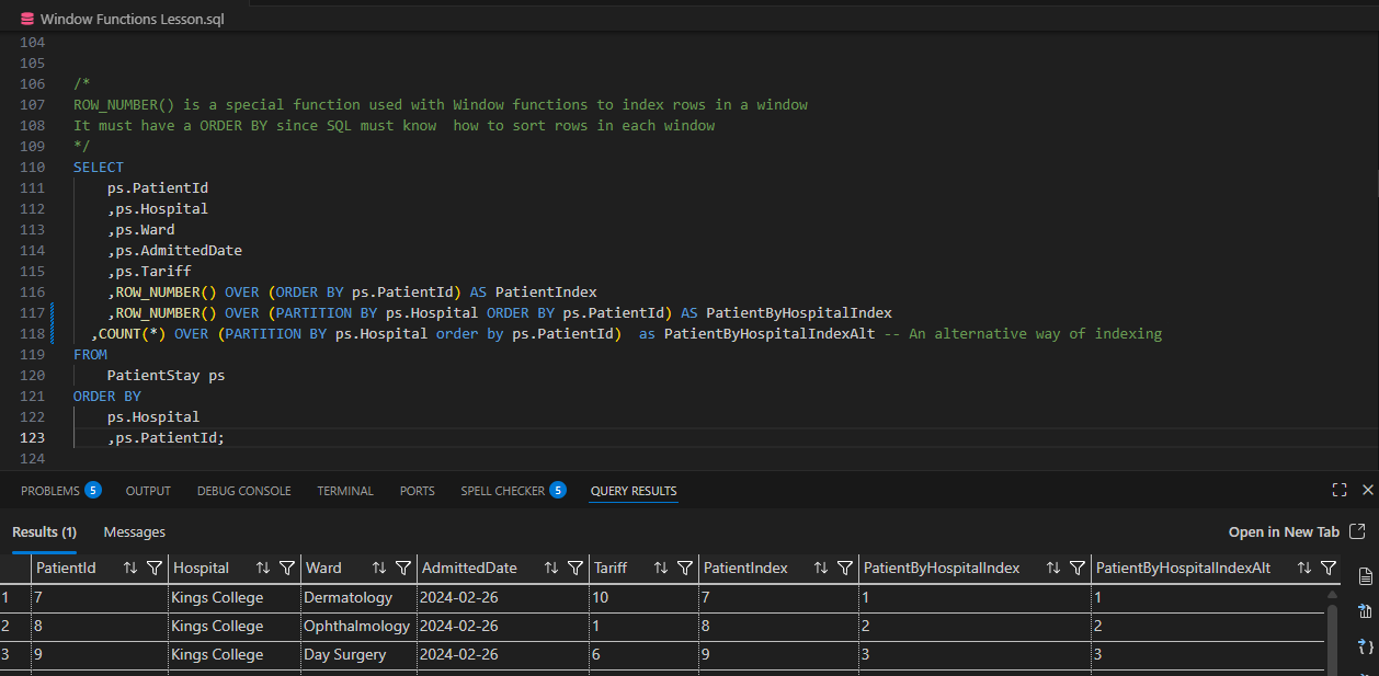 Part of a SQL Advanced course exercises